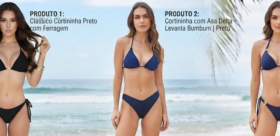Conjunto de biquíni cortininha