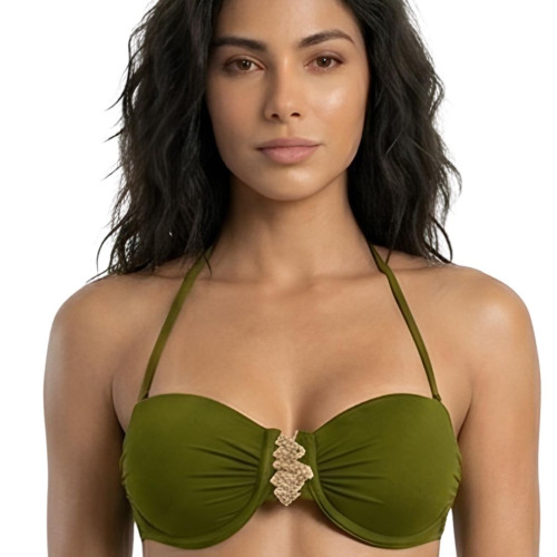 Top Bojo Aro Meia Taça com detalhe verde