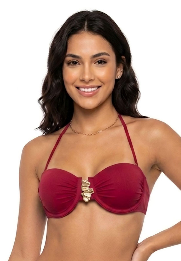 Top Bojo Aro Meia Taça com detalhe vermelho Top Bojo Aro Meia Taça com detalhe vermelho