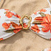 Biquíni Conjunto Top Com bojo removível tomara que caia e Calcinha Asa Delta floral
