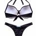 Conjunto top bojo aro calcinha asa delta levanta bumbum preto