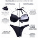 Conjunto top bojo aro calcinha asa delta levanta bumbum preto