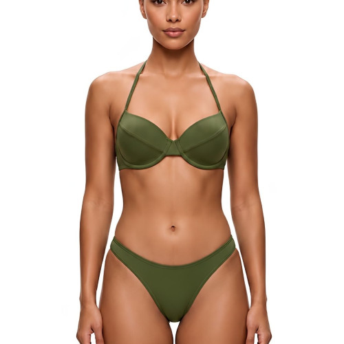 Conjunto top bojo aro calcinha asa delta levanta bumbum verde
