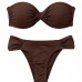Top bojo Cruzado e Calcinha plus size marrom Top bojo Cruzado e Calcinha plus size marrom