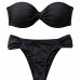 Top bojo Cruzado e Calcinha plus size preto