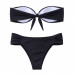 Top bojo Cruzado e Calcinha plus size preto