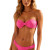 Top bojo Cruzado e Calcinha plus size vermelho Rosa