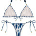 Conjunto de Biquíni de Amarrar Fio Dental Detalhe de Pedras Gota Azul Conjunto de Biquíni de Amarrar Fio Dental Detalhe de Pedras Gota Azul