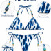 Conjunto de Biquíni de Amarrar Fio Dental Detalhe de Pedras Gota Azul Conjunto de Biquíni de Amarrar Fio Dental Detalhe de Pedras Gota Azul