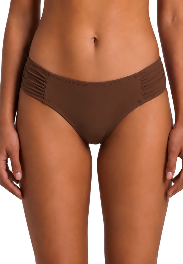 Calcinha biquíni plus size franzida marrom Calcinha biquíni plus size franzida marrom