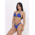 Conjunto de biquíni top cortininha e calcinha asa delta azul 