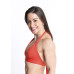 Conjunto de biquíni frente unica fixo calcinha quadrada laranja