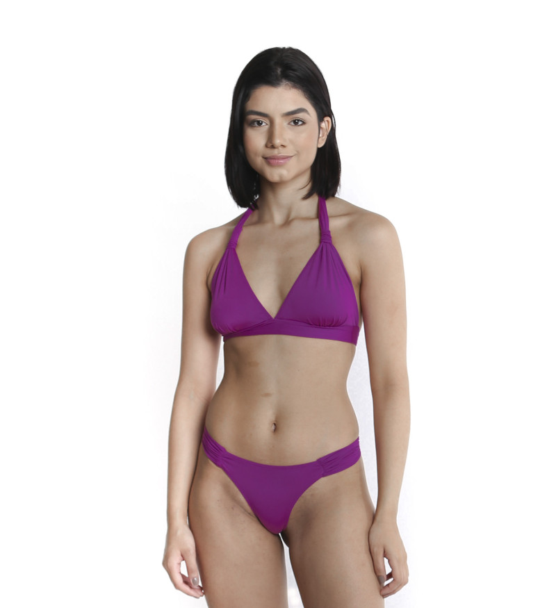Conjunto de biquíni frente unica fixo calcinha quadrada magento
