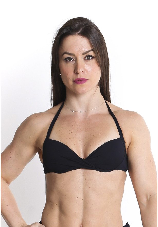 Biquíni top bojo cruzado preto Biquíni top bojo cruzado preto