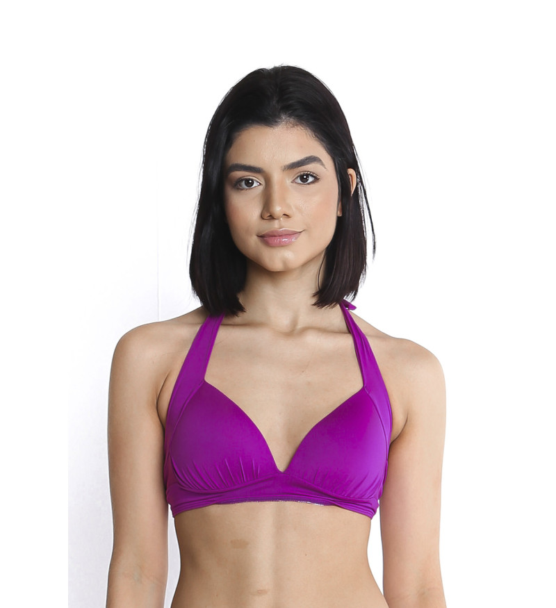 Biquíni top plus franzida com bojo fixo magenta