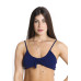 Conjunto de biquíni top bojo laço calcinha ripple azul marinho