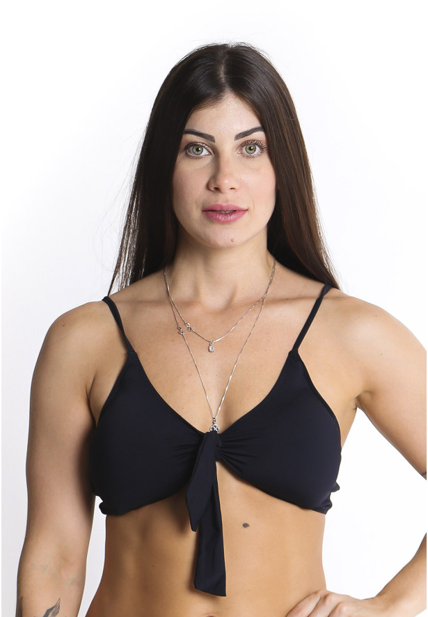Biquíni top bojo laço frente preto