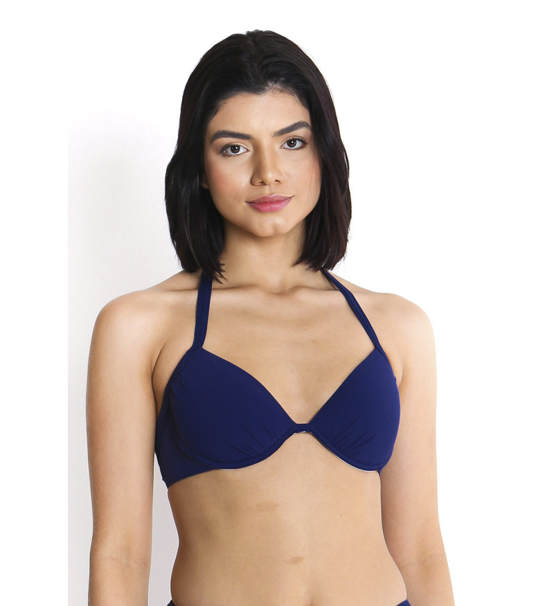 Biquíni top bojo 1/2 taça azul marinho