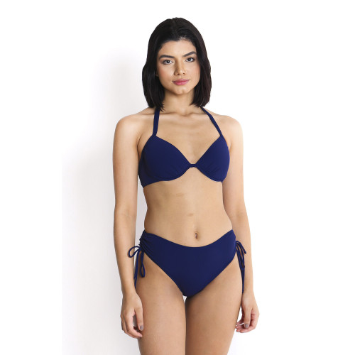 Conjunto de biquíni top 1/2 taça calcinha sunquini azul marinho