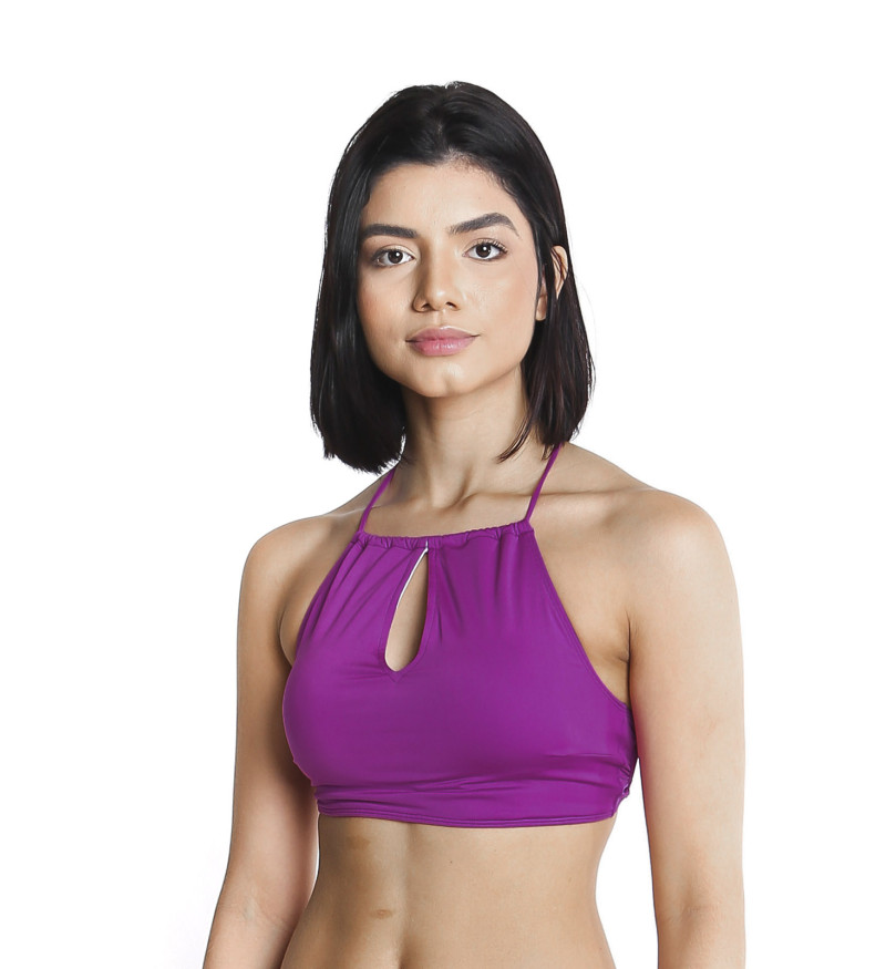 Biquíni top cropped magenta