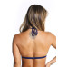 Conjunto de biquíni top fixo calcinha asa delta ripple azul marinho