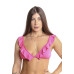 Conjunto de biquíni top babado calcinha asa delta ripple rosa