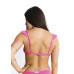 Conjunto de biquíni top babado calcinha asa delta ripple rosa