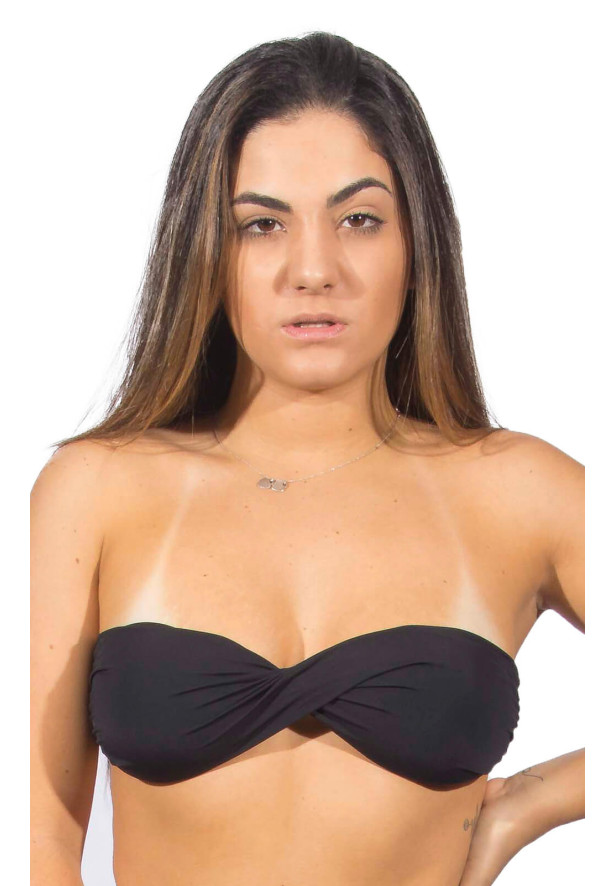 Biquíni tomara que caia com bojo preto