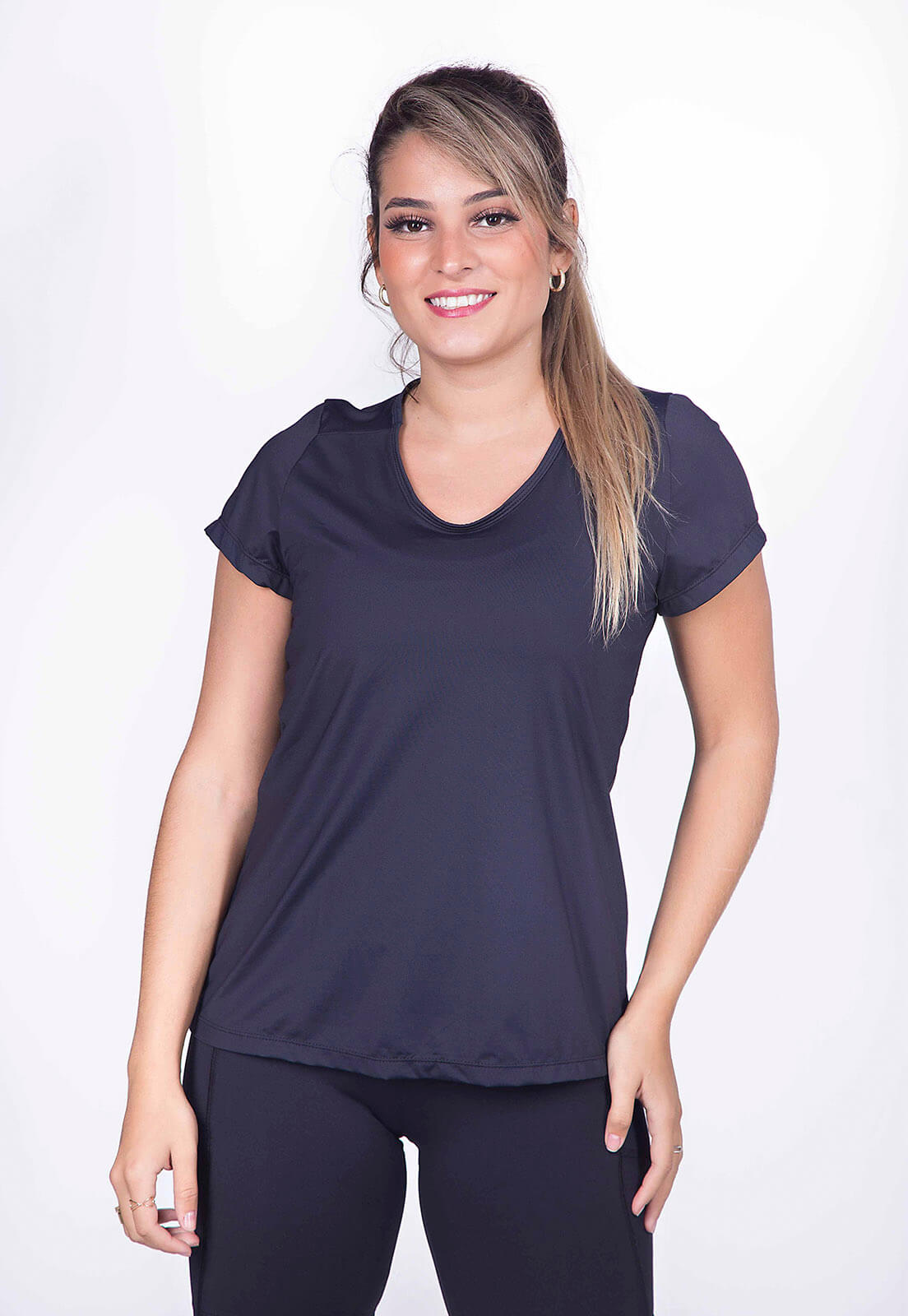 Camiseta Fitness com Proteção UV Preto
