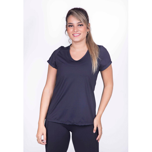 Camiseta Fitness com Proteção UV Preto