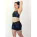 Conjunto fitness top nadador short com bolso cirre preto