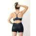 Conjunto fitness top nadador short com bolso cirre preto