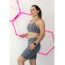 Conjunto fitness topkini e bermuda com bolso mescla