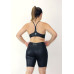 Conjunto fitness topkini e bermuda com bolso cirre preto