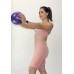 Conjunto fitness top nadador bermuda com bolso nude