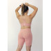 Conjunto fitness top nadador bermuda com bolso nude