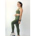 Conjunto fitnesstop alça dupla legging verde suplex 