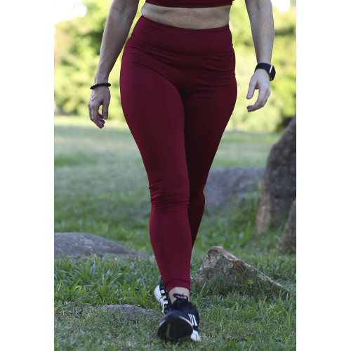 Calça legging bolso no cós vinho