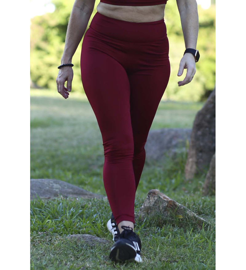 Calça legging bolso no cós vinho