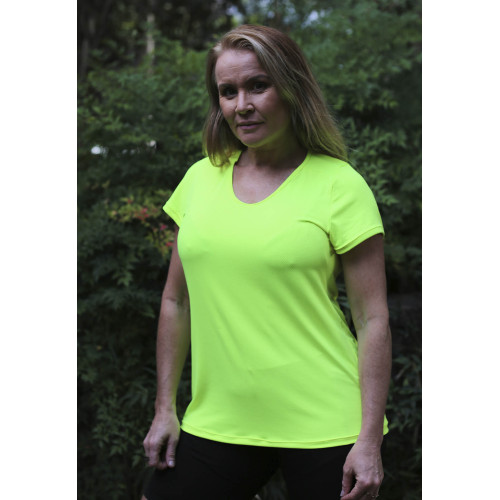 Camiseta Fitness com Proteção UV amarelo neon