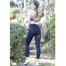 Conjunto fitness top tiras legging com bolso lateral preto