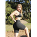 Conjunto fitness top tiras bermuda com bolso preto