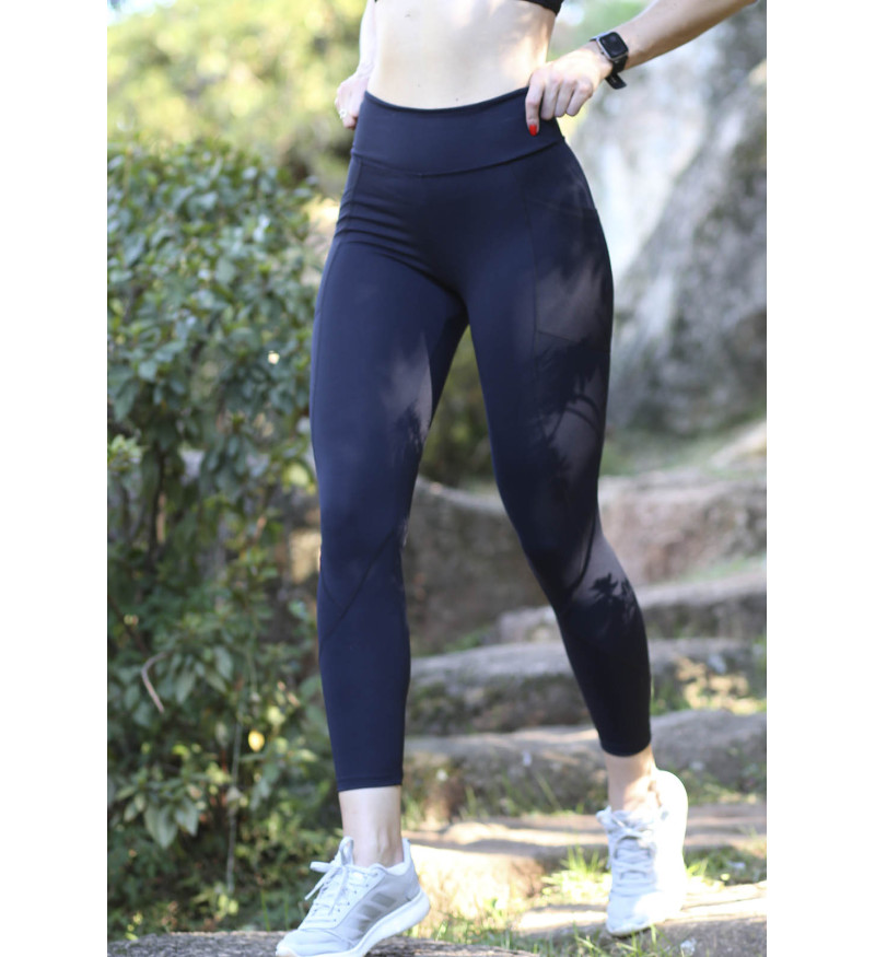 Calça legging com bolso preto
