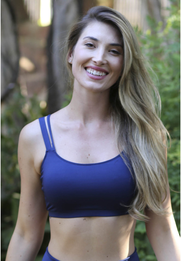 Top alça dupla fitness azul marinho