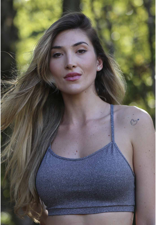 Topkini nadador fitness cinza mescla