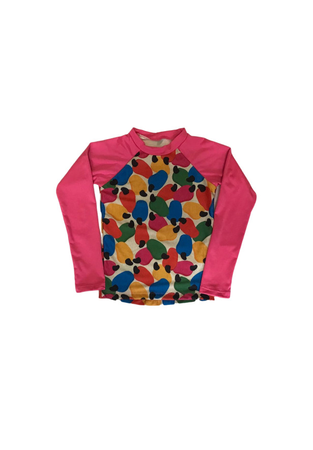 Camiseta Praia com Proteção Solar Menina caju