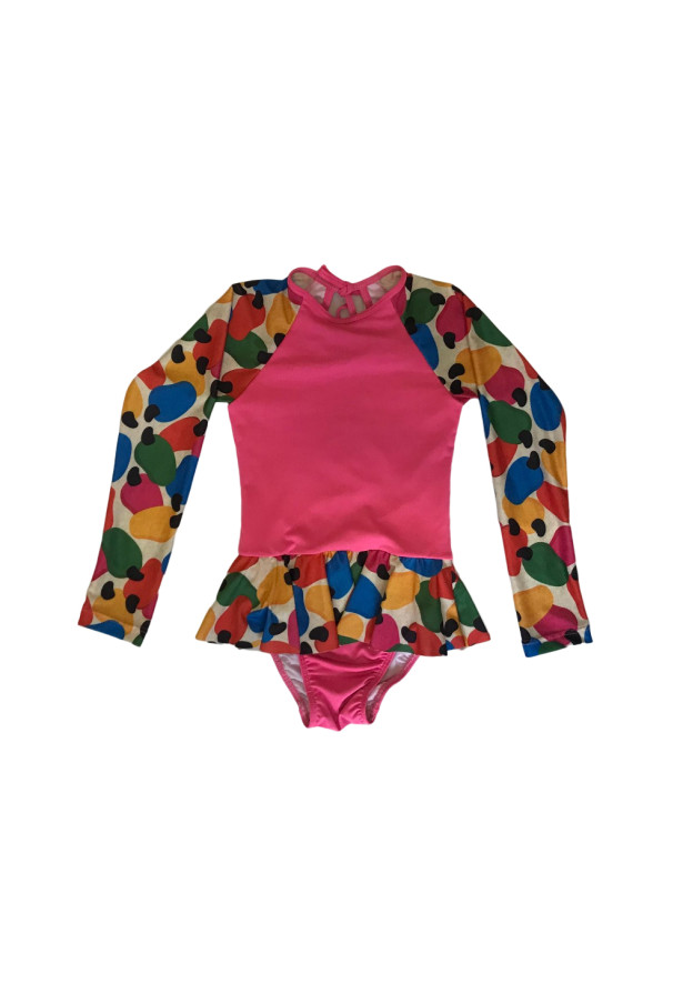 Maiô Manga Longa infantil caju