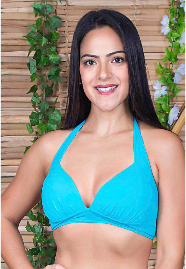 Biquíni Top Plus Franzida com Bojo Fixo turquesa Biquíni Top Plus Franzida com Bojo Fixo turquesa