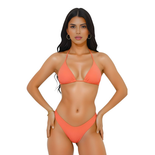 Conjunto de biquíni top cortininha calcinha asa delta fio dental