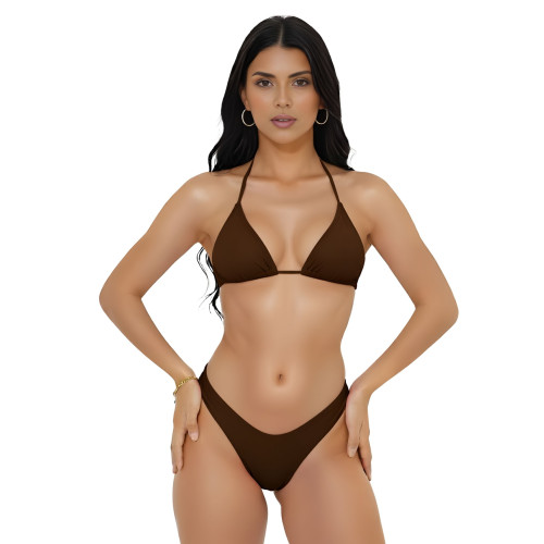 Conjunto de biquíni top cortininha calcinha asa delta fio dental 